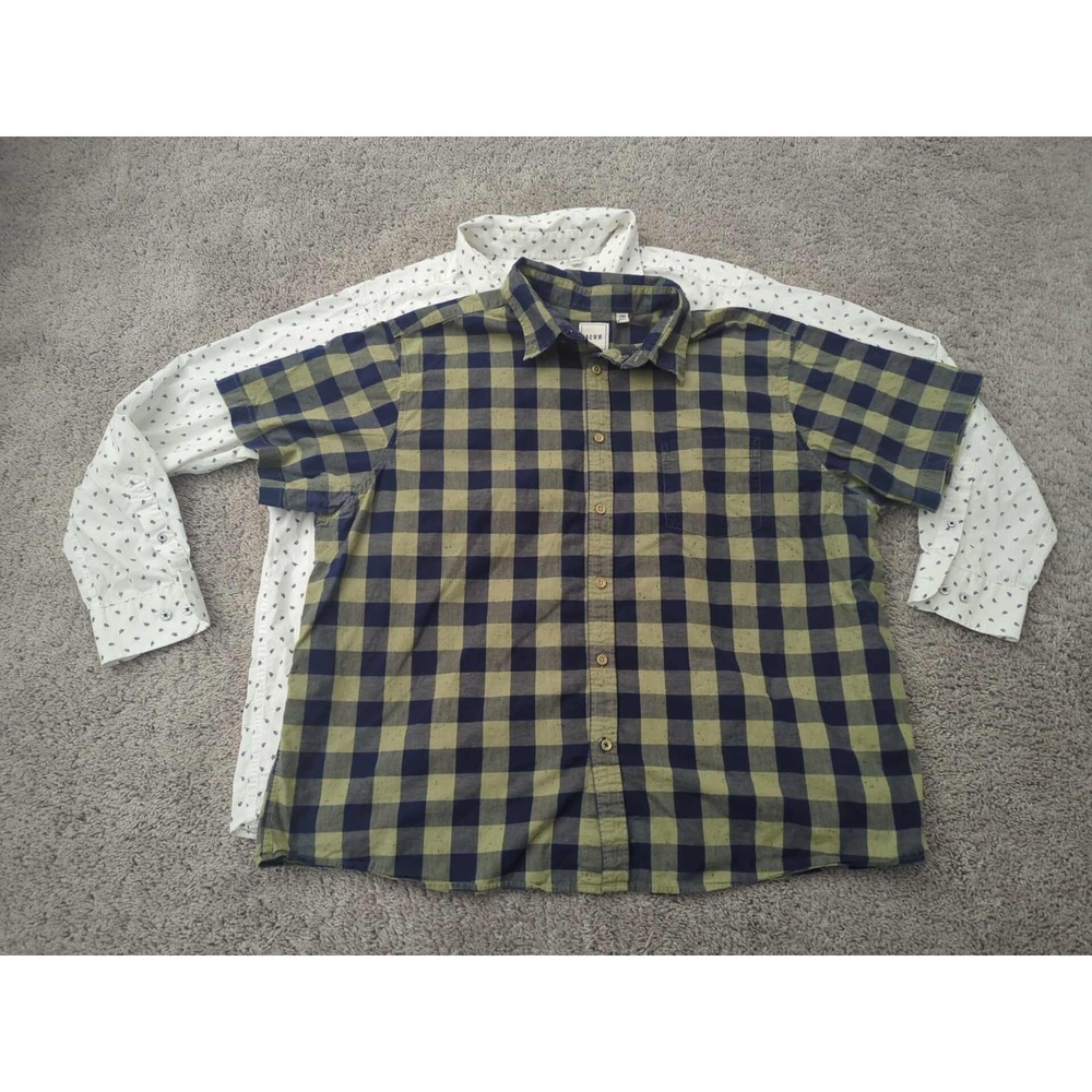 Lot of 2 ROWM Button Up Shirt Mens 2XB BIG‎ Short Chest Pocket